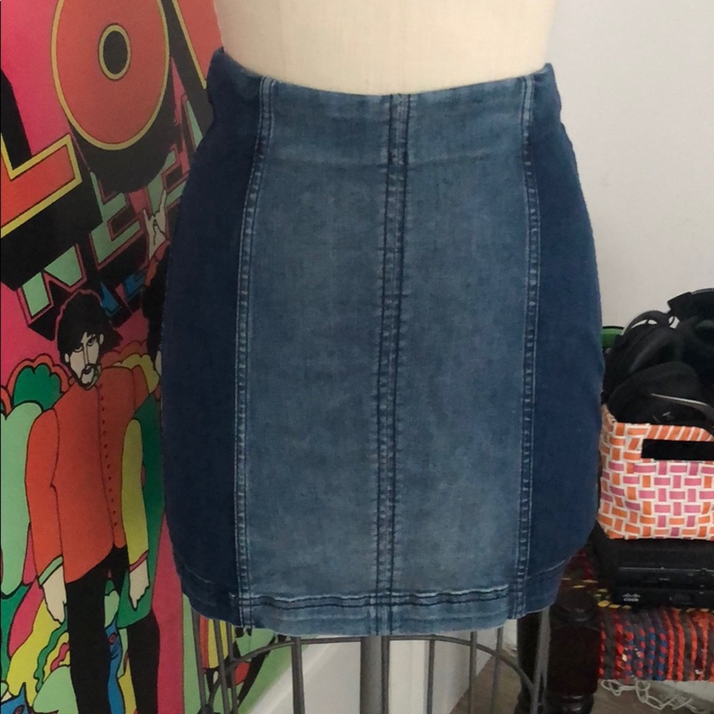 Free People denim Mini Skirt